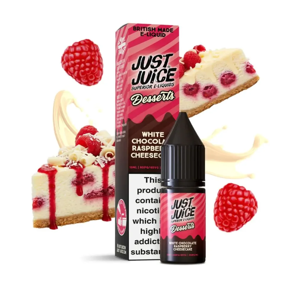 WHITE CHOCOLATE RASPBERRY CHEESECAKE 10ML 20MG DESSERTS JUST JUICE