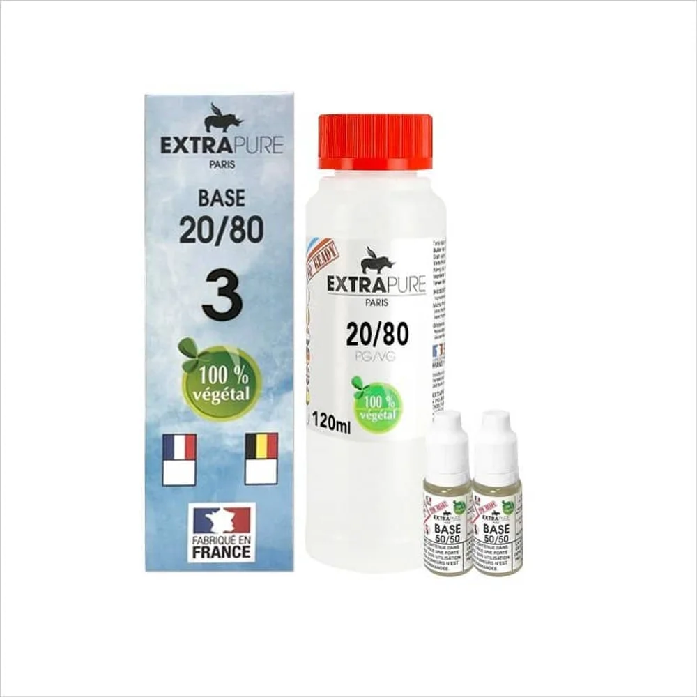 DIY Base Pack 140ml 20/80 3mg – Extrapure