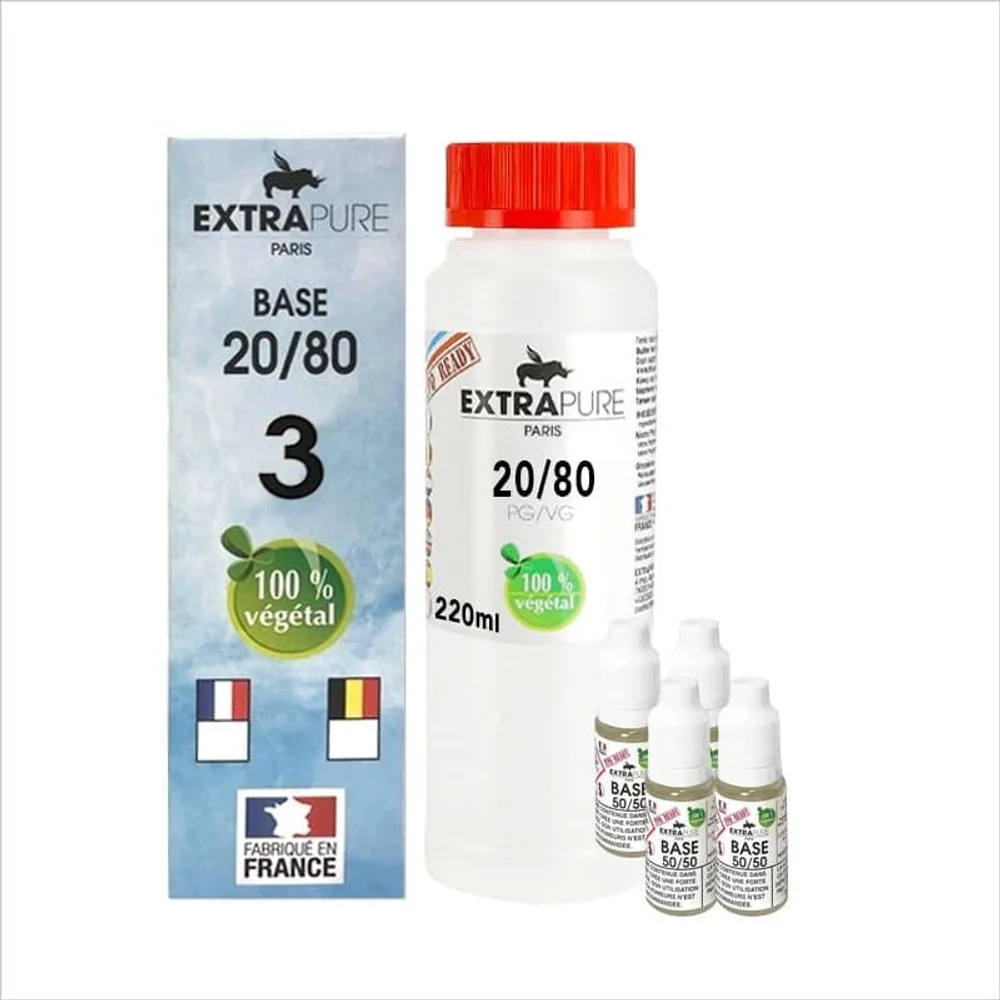 DIY Base Pack 260ml 20/80 3mg – Extrapure