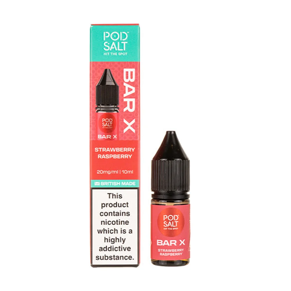 Strawberry Raspberry Nic Salt E-Liquid by Pod Salt Bar X